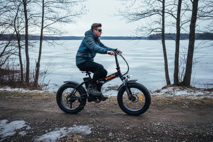 Fat Tyre Folding E-bike G-Hybrid Husky Black