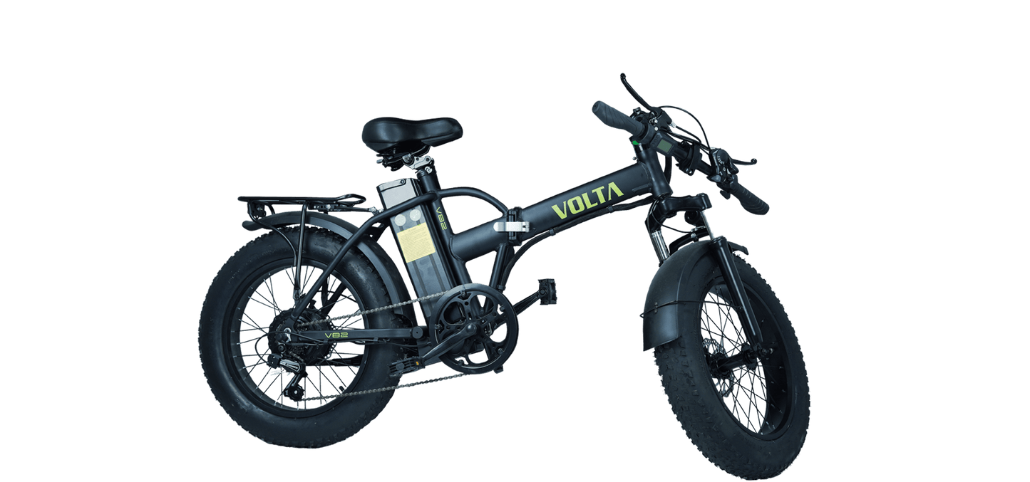 Folding Fat Tyre E-Bike 48v Volta VB2 Black