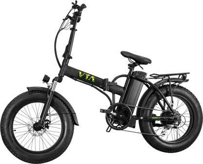 Folding Fat Tyre E-Bike 48v Volta VB2 Black