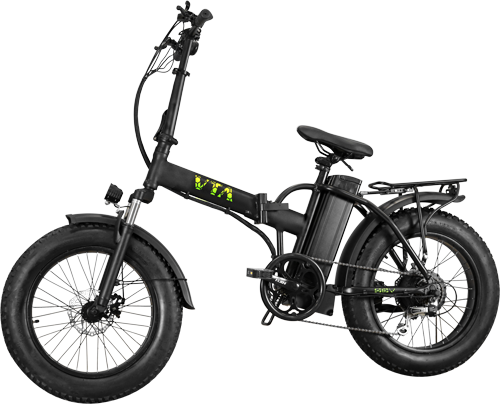 Folding Fat Tyre E-Bike 48v Volta VB2 Black