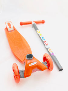 Kids 3 Wheel Scooter  with LED Motion Lights Orange Age 4+ HALF PRICE